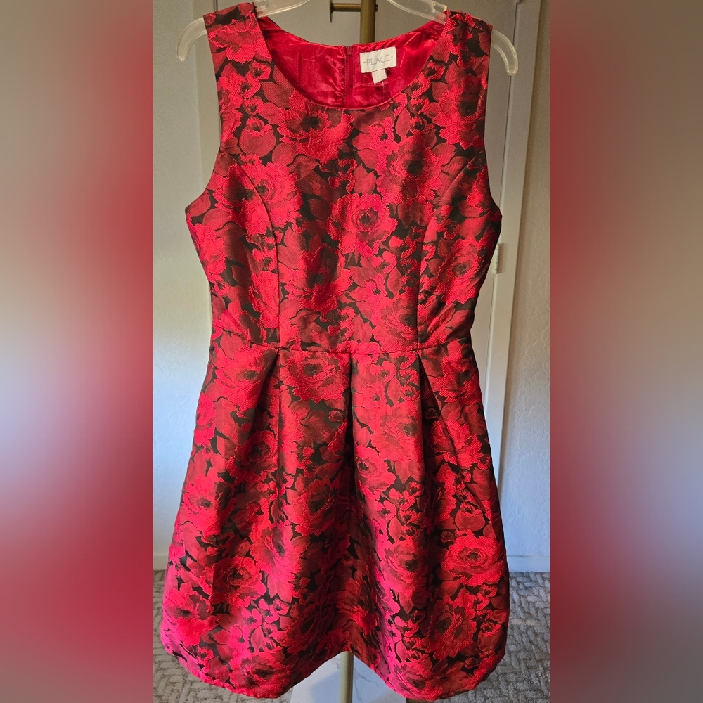 The Children's Place Red and Black Floral Dress